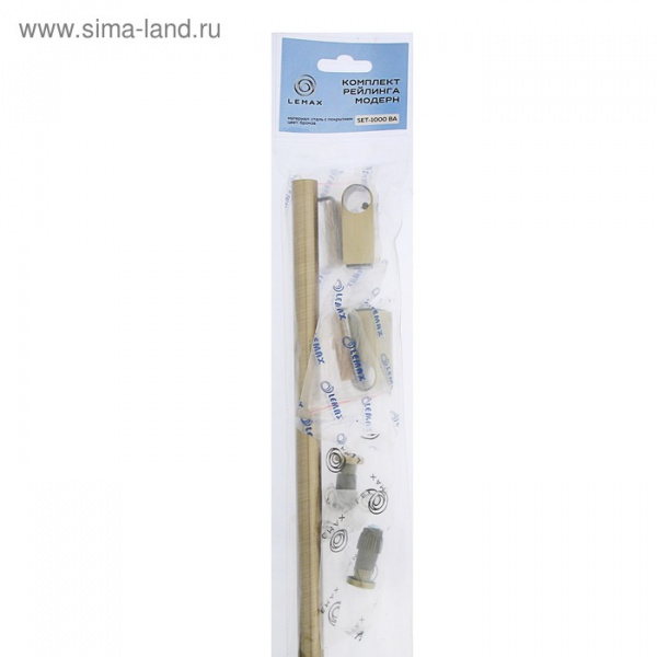 Комплект Рейлинга TUNDRA"Модерн", 2 заглушки, 2 держателя, Труба TUNDRA 1000 мм, бронза/4734252