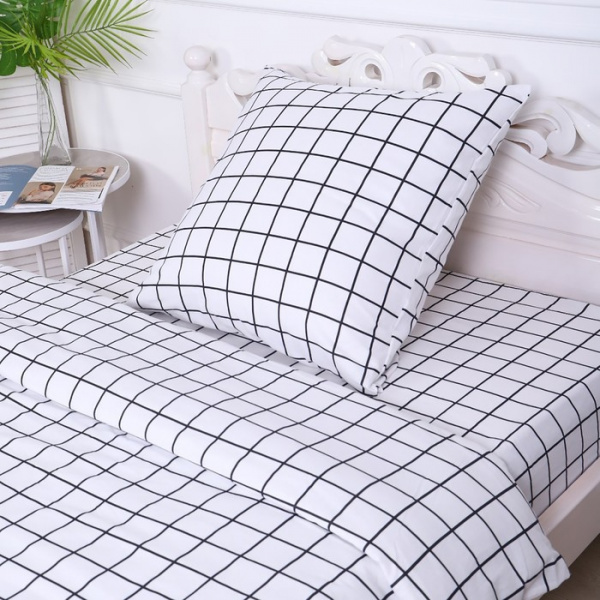 Постельное бельё 1,5сп Таттерсол, цвет бело-серый 150х210см, 150х210см, 70х70 см, бязь/9460425
