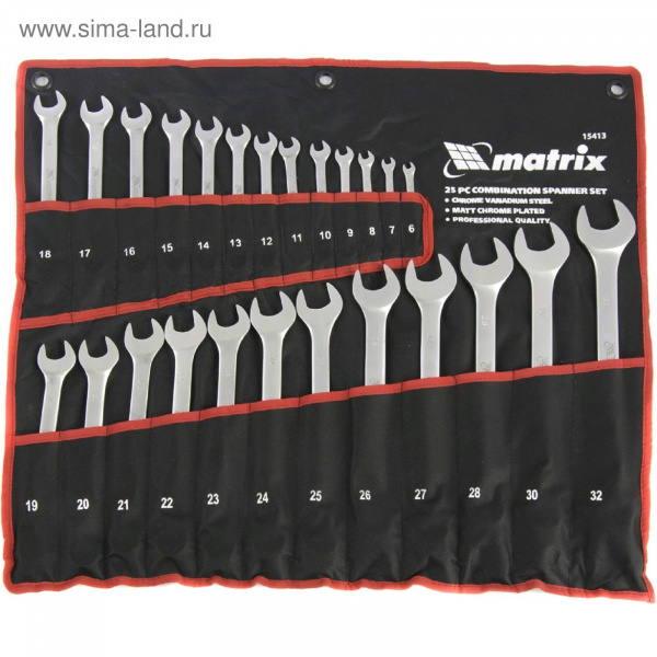 Набор ключей комбинированных, 6-32 мм, 25 шт/15413