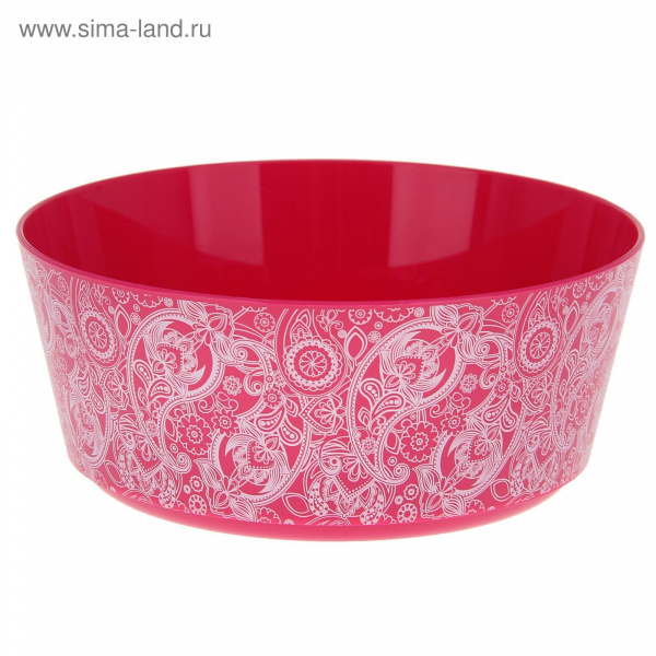 Миска пластик. 500мл "ДЕКО. Малиновый узор" 1380100
