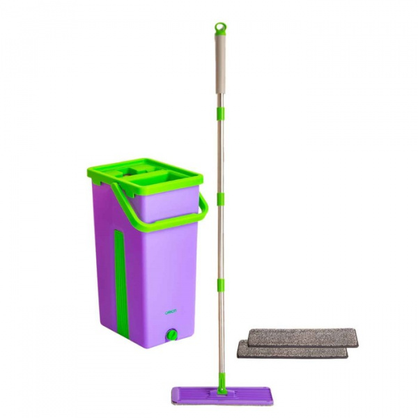 Набор для уборки ORION:швабра,ведро с отжимом/полоск., смен.насад.,2 шт,4 л,цвет фиолетовый /9161315