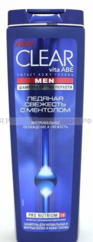 Шампунь КЛЕАР мужской 400мл Свежесть и лед /67500140