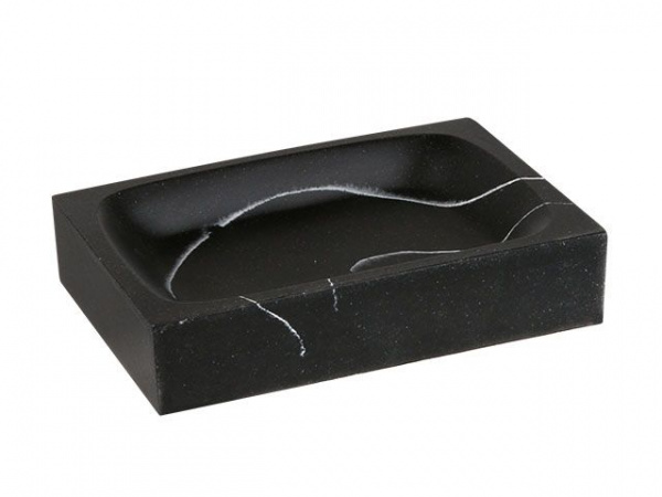 Мыльница MARBLE, черная, PERFECTO LINEA (Материал: НАТУРАЛЬНЫЙ КАМЕНЬ, полирезин) (35-000014)