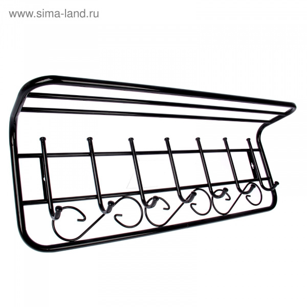Вешалка "Ажур с полкой 80см" черный квадрат /3648162