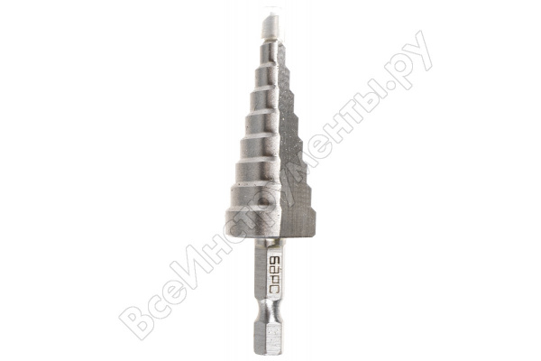 Сверло ступенчатое по металлу 4-6-8-10-12-14-16-18-20 мм, Р6М5, Барс/72361