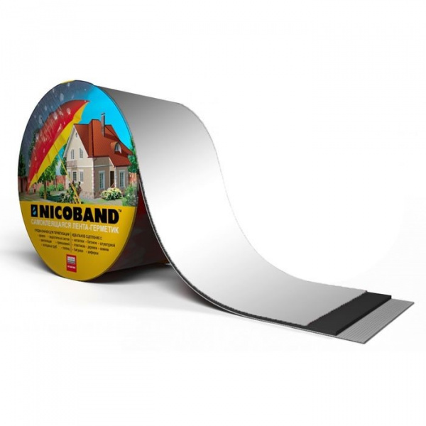 Самоклеящаяся герметизирующая лента Никобенд, серебристая, 0,1х3м /1435641