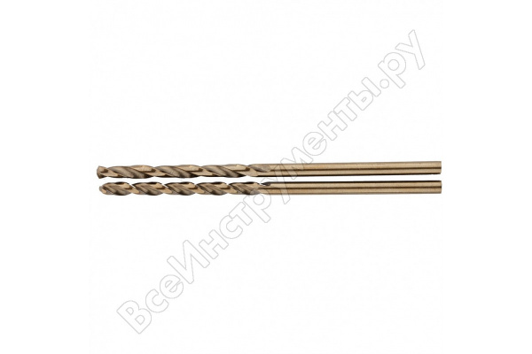 Сверло спиральное по металлу, 3 мм, HSS-Co, 2 шт, GROSS/72306