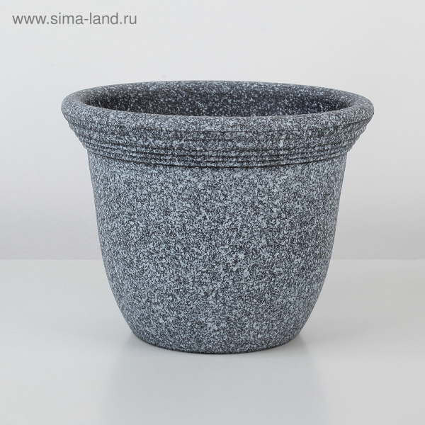 Кашпо "Гранит" 18х18х14см, Цвет серый /3745353