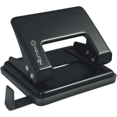 Дырокол 20 листов Attomex металлический с линейкой, в картонной коробке, черный /4020306