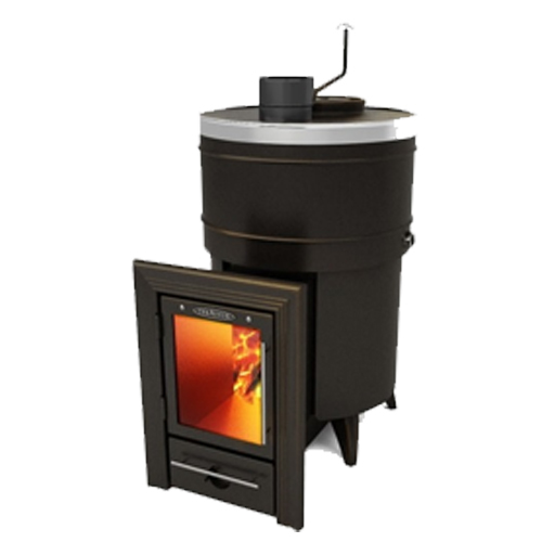 Печь банная Термофор (18м.куб.) Скоропарка 2012 Inox Люмина, черная бронза d115