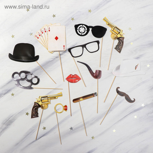 Набор фотобутафории "Ганстеры" 13 пр. 20х30см/1350595
