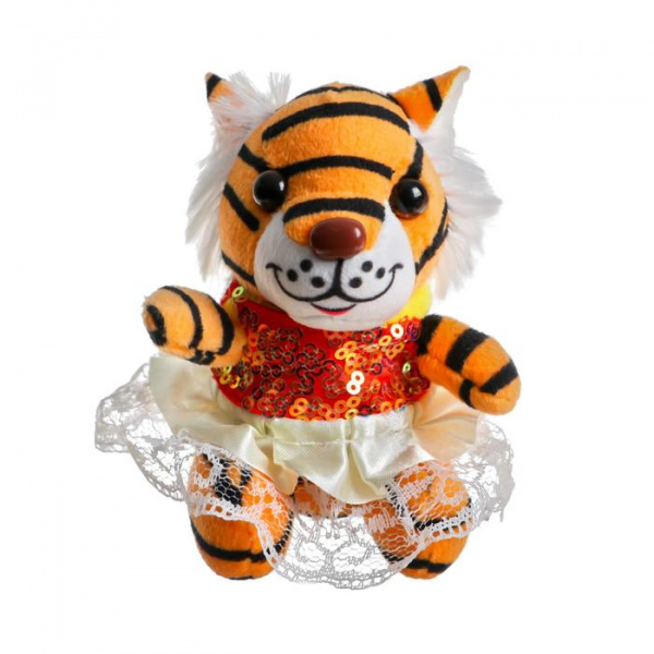 Мягкая игрушка "Тигруля в юбке" на присоске, цвет МИКС 6904371