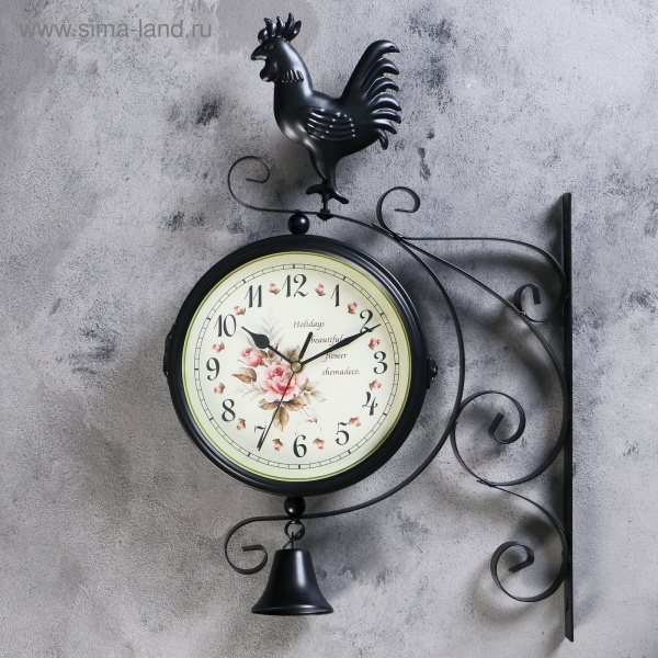Часы настенные двойные, серия: Садовые, "Флюгер", 32х48 см/1586549
