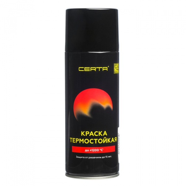 Эмаль термостойкая «Церта», до 1200 °С, 0,52 л, черная, аэрозоль/6254421