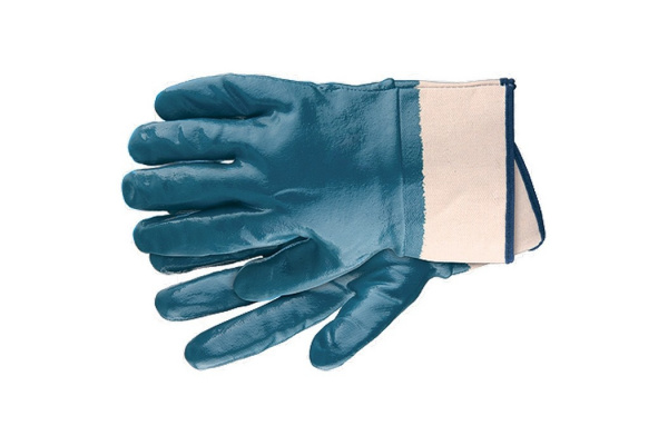 Перчатки рабочие из трикотажа с нитриловым обливом, крага, L /67759