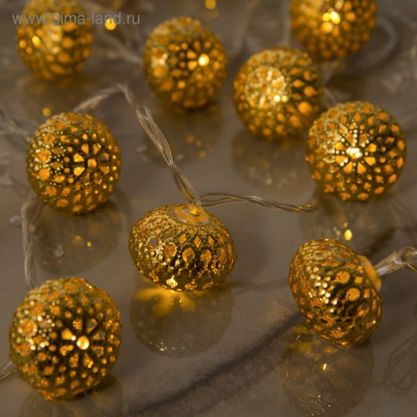 Гирлянда «Нить» 4м с насадками «Фонарик», свечение тёплое белое, 8 режим., 220В /2388646