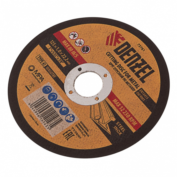 Круг отрезной по металлу, 125 х 1 х 22.2 мм Denzel/73761