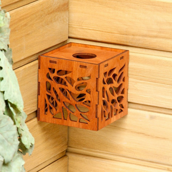 Плафон деревянный "Мозаика", коричневый, 10*10*10см   2691602