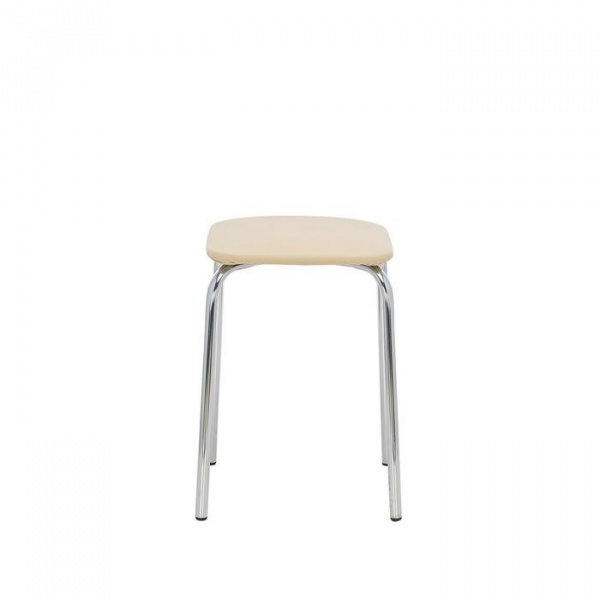 Табурет Leset Рин (квадратный), хром, экокожа бежевая 330х330х450/ 5545663