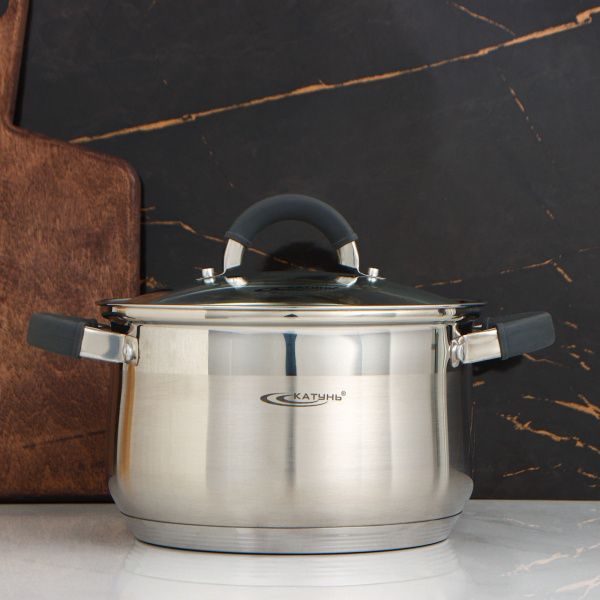 Кастрюля «Ирида», 3,9 л, d=20 см, стеклянная крышка /2734699