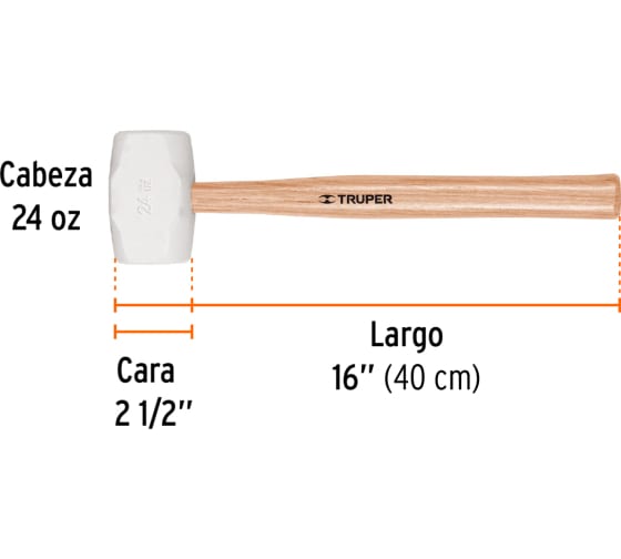 Киянка каучуковая головка 680 гр Truper MH-24 16932