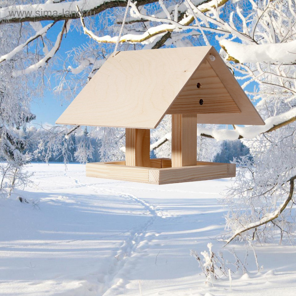Кормушка для птиц «Избушка», 22 × 20 × 18 см/1376877