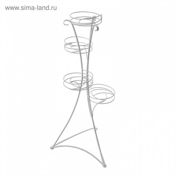 Подставка для цветов "Стелла 4" Белое серебро 192484