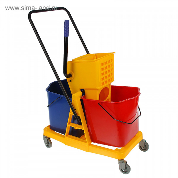 Тележка для уборки двухведерная 46л с отжимом 1563173