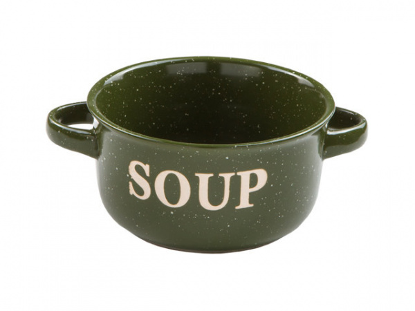 Миска керамическая, 134 мм, Для супа, зеленая, PERFECTO LINEA (Супница объемом 645 мл) (30-523301)