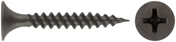 Саморезы черные по гипроку к металлу 3,5 х 32 (фасовка 250 шт)