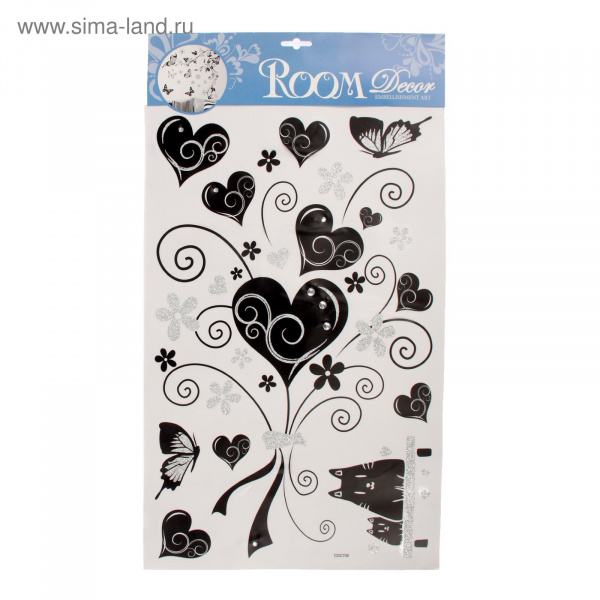 Наклейка "Ажурная ветвь" с блёстками 849107