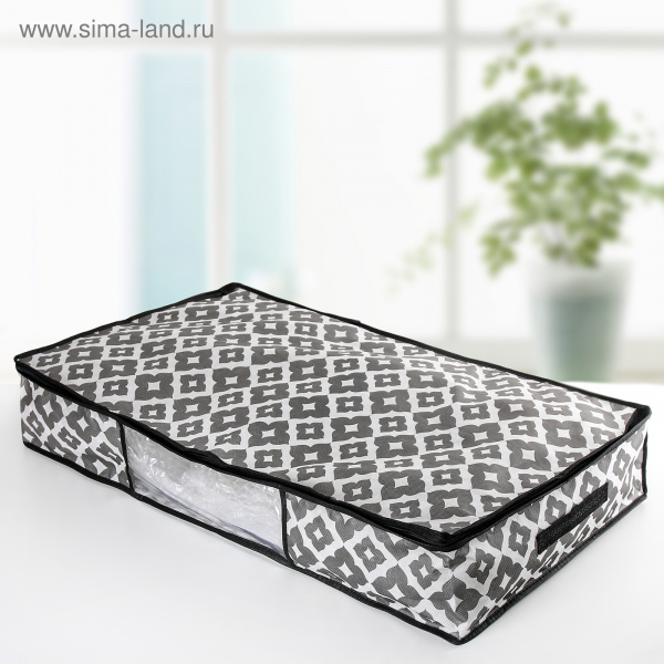 Кофр для хранения вещей «Вензель», 80×45×15 см, цвет чёрно-белый/3853141