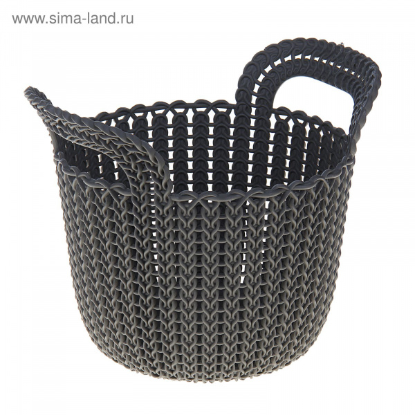 Контейнер 3л круглый Knit, цвет темно-серый 1265779