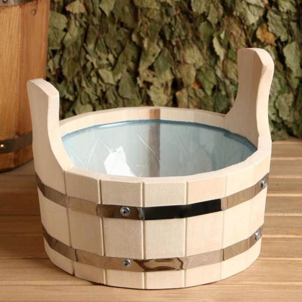 Шайка 3 л с пластиковой вставкой, нержавеющий обод/4879603