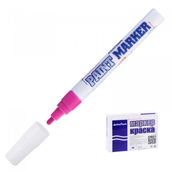 Маркер-краска (лаковый) MunHwa, 4.0 мм, розовая нитро-основа/2107368 