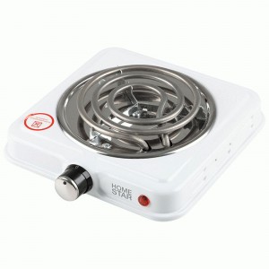 Электроплитка HOMESTAR HS-1107, 1 конфорка, спираль (ТЭН) 1кВт, белая 104910
