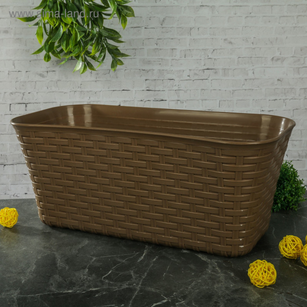 Балконный ящик 40 см "Ротанг", цвет бежевый/1155765