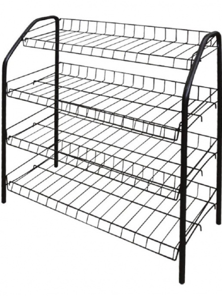 Этажерка для обуви 4-х секционная, 660х280х700 мм, черный, NIKA (ЭТ1/Ч)