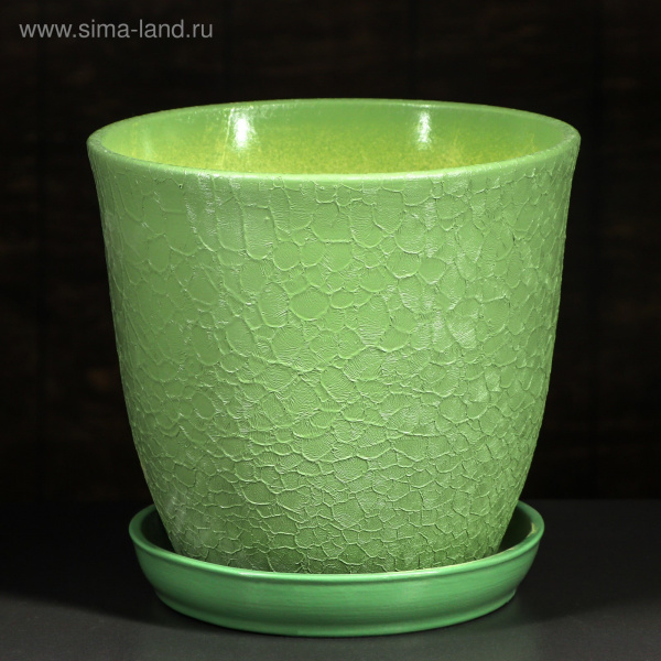 Кашпо "Глория"шелк светло-зеленый 2,0л. 2634244