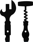 Крючок "Штопор+открывашка-1"черный /587д 