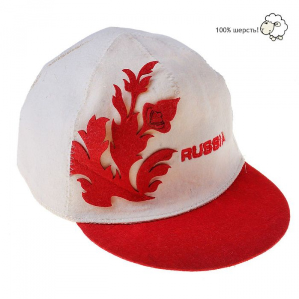 Шапка банная "Кепка RUSSIA" Б4552 