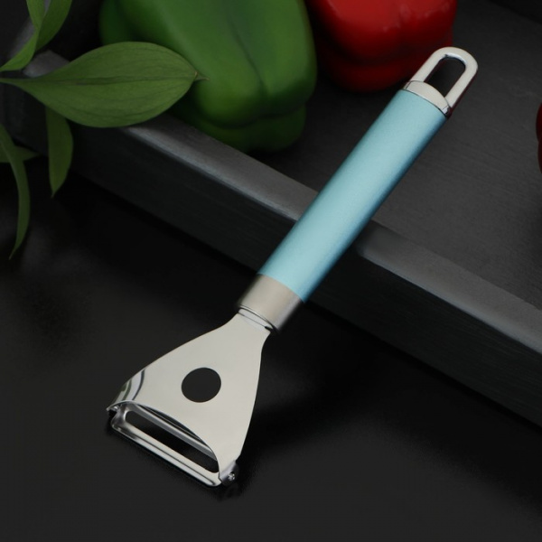 Овощечистка Доляна Lаgооnа, 19 см, нержавеющая сталь, цвет голубой металлик/4715716