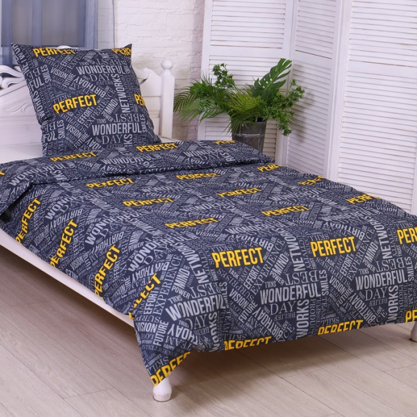 Постельное бельё 1.5сп Perfect (пододеяльник 145х215см, наволочка 70х70см) бязь, 120г/м²/9104240