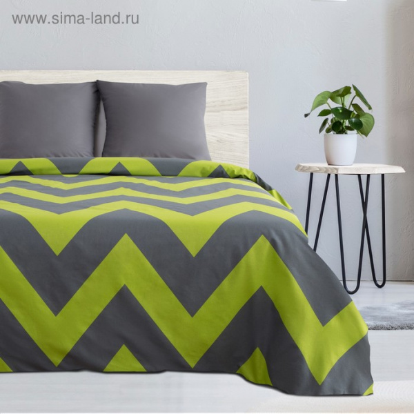 Постельное бельё Этель евро «Зелёный шеврон» 200х217, 240*220, 70х70-2 шт/2565785