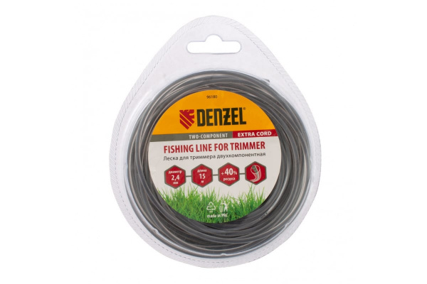 Леска двухкомпонентная для триммера, круглая 2,4мм х 15м/96180