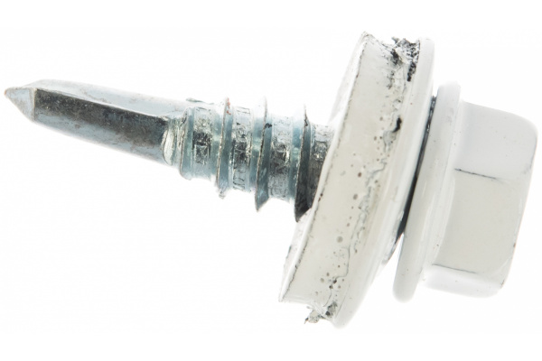 Саморез кровельный 5.5х19 мм цинк, шайба с прокл., PT3, RAL 9003 (100 шт в пласт. конт.) STARFIX