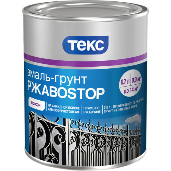 Грунт-эмаль РжавоStop Профи серебряная 0,9кг.