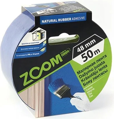 Лента малярная 48ммх50м ZOOM, синяя /02-5-1-301