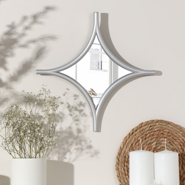 Зеркало настенное «Ромбик», зеркальная поверхность 11×21 см, цв. серебристый /6937819