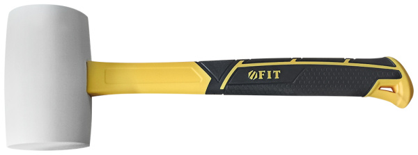 Киянка резиновая белая, фиберглассовая ручка 65 мм ( 680 гр )/45519